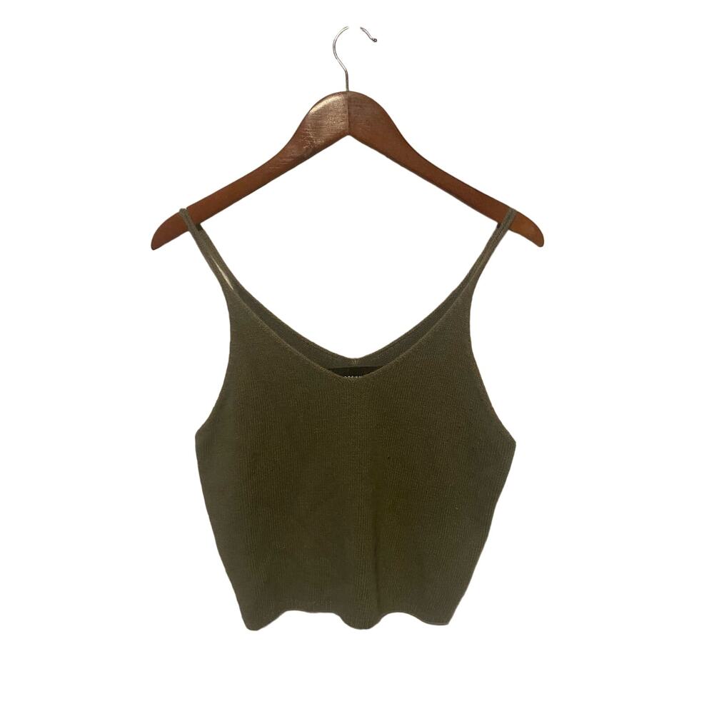 Code Mode Gray Fuzzy Cropped Sweater Tank Top S - image 1